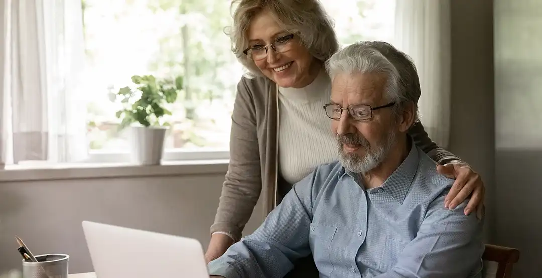 Middle age couple on comuter