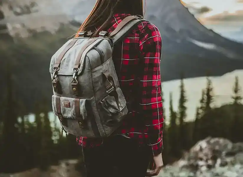 Female backpacking